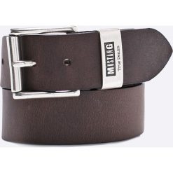 Mustang - Pasek skórzany. Czarne paski męskie Mustang, w paski, z materiału. Za 169,90 zł.