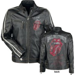 The Rolling Stones EMP Signature Collection Kurtka skórzana czarny. Czarne kurtki męskie bomber The Rolling Stones, l, z aplikacjami, ze skóry. Za 812,90 zł.