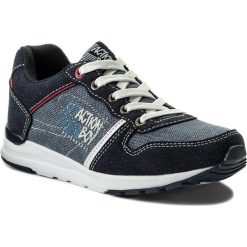 Sneakersy ACTION BOY - CP40-7298 Granatowy. Niebieskie trampki chłopięce Action Boy, bez wzorów, ze skóry ekologicznej, na sznurówki. W wyprzedaży za 44,99 zł.