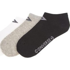 Zestaw 3 par niskich skarpet damskich CONVERSE - E751A-3009 Biały Czarny Szary. Szare skarpetki damskie Converse, bez wzorów, z elastanu. Za 39,00 zł.