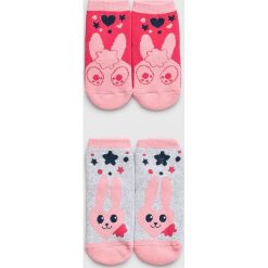 Blukids - Skarpetki dziecięce (2-pack). Różowe skarpetki dziewczęce Blukids, bez wzorów, z elastanu. W wyprzedaży za 14,90 zł.