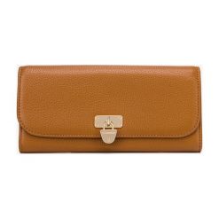 Coccinelle Metallic Soft Portfel Brązowy. Pomarańczowe portfele damskie Coccinelle, bez wzorów, ze skóry. Za 648,95 zł.
