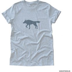 Tshirt unisex WOLF jasny szary. Szare t-shirty damskie Pakamera, z nadrukiem, z bawełny. Za 75,00 zł.
