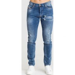 JEANSY DIESEL. Niebieskie jeansy męskie Diesel, m, z aplikacjami. Za 509,40 zł.