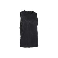 Top do tańca miejskiego damski. Czarne topy damskie DOMYOS, bez wzorów, z elastanu, bez kołnierzyka. Za 49,99 zł.