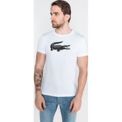 Lacoste Koszulka Biały. Białe koszulki męskie Lacoste, xxl, z nadrukiem, z bawełny, sportowe, bez kołnierzyka, krótkie. Za 180,95 zł.