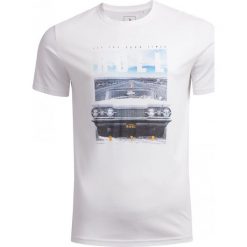 T-shirt męski TSM609 - biały - Outhorn. Białe koszulki męskie Outhorn, m, bez wzorów, bez kołnierzyka, bez rękawów. W wyprzedaży za 29,99 zł.