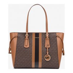 Michael Kors Voyager Medium Logo Torebka Brązowy. Pomarańczowe torebki klasyczne damskie Michael Kors, bez wzorów, z bawełny, bez dodatków. Za 1277,95 zł.