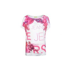 T-shirty z krótkim rękawem Versace B2HRB7KB / Jersey Cristal. Białe t-shirty damskie VERSACE, bez wzorów, z jersey, bez kołnierzyka. Za 259,00 zł.