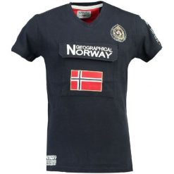 Geographical Norway Koszulka Męska Jayfour S Ciemny Niebieski. Niebieskie koszulki męskie marki Geographical Norway, s, z nadrukiem, bez kołnierzyka, bez rękawów. Za 89,00 zł.
