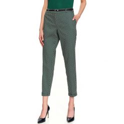 Spodnie we wzór retro. Czarne spodnie damskie Top Secret, na zimę, s, bez wzorów, z tkaniny. W wyprzedaży za 49,99 zł.