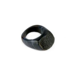 InspiRING Druza Agatu Czarna rozmiar 16,5. Czarne pierścionki damskie Brazi druse jewelry, z agatem. Za 270,00 zł.