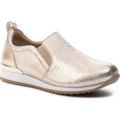 Sneakersy CAPRICE - 9-24600-22 Lt Gold Comb 977. Żółte półbuty damskie Caprice, na co dzień, bez wzorów, ze skóry, bez obcasa, bez zapięcia. W wyprzedaży za 209,00 zł.
