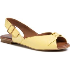 Sandały LASOCKI - WI23-SORANA-02 Yellow. Żółte klapki damskie Lasocki, bez wzorów, ze skóry, bez obcasa, na obcasie. Za 129,99 zł.