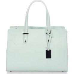 Torebki klasyczne damskie: Skórzana torebka w kolorze błękitnym – 35 x 25 x 15 cm