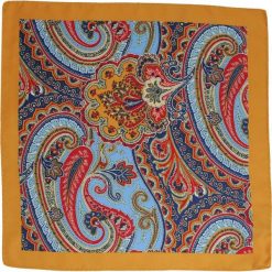 Kolorowa Poszetka w Orientalny Wzór, Paisley - 33x33 cm - CHATTIER POSZCH0225. Poszetki męskie Chattier, w kolorowe wzory, z materiału, eleganckie. Za 27,00 zł.