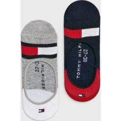 Tommy Hilfiger - Stopki. Niebieskie skarpetki dziewczęce TOMMY HILFIGER, bez wzorów, z elastanu. Za 39,90 zł.