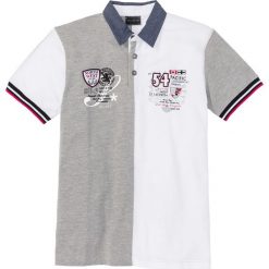 Shirt polo "colorblocking" Regular Fit bonprix biało - jasnoszary melanż. Koszulki męskie bonprix. Za 74,99 zł.