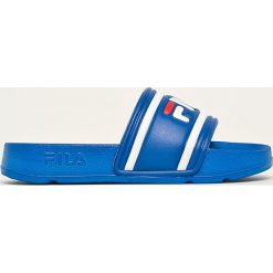 Fila - Klapki dziecięce Morro Bay Slipper JR. Niebieskie sandały dziewczęce Fila, z gumy, bez zapięcia. W wyprzedaży za 69,90 zł.