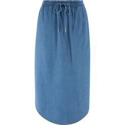 Spódnica dżinsowa z gumką w talii bonprix jasnoniebieski. Niebieskie spódniczki damskie bonprix, bez wzorów. Za 74,99 zł.