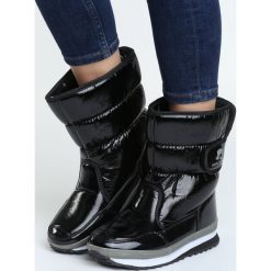 Czarne Śniegowce Coldly. Czarne buty zimowe damskie Born2be, z materiału. Za 79,99 zł.