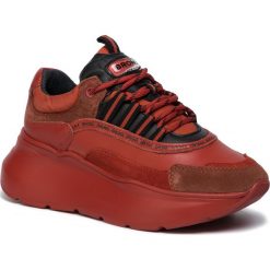 Sneakersy BRONX - 66265-CA Rust/Black 3255. Czerwone półbuty damskie Bronx, ze skóry. W wyprzedaży za 479,00 zł.