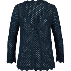 Sweter rozpinany, rękawy 3/4 bonprix ciemnoniebieski. Niebieskie swetry damskie bonprix, bez wzorów, bez rękawów, bez kaptura. Za 99,99 zł.