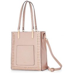 Torba shopper Felice jasnoróżowa. Różowe torby damskie na zakupy Felice, z aplikacjami, zdobione. Za 159,00 zł.
