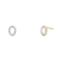 Zjawiskowe Kolczyki Złote - złoto 375, Diament 0,06ct. Żółte kolczyki damskie W.KRUK, z diamentem, złote. Za 699,00 zł.