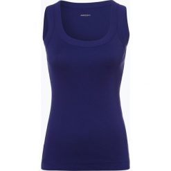 Marc Cain Sports - Top damski, niebieski. Niebieskie topy damskie Marc Cain Sports, bez wzorów, prążkowane, bez kołnierzyka. Za 269,95 zł.