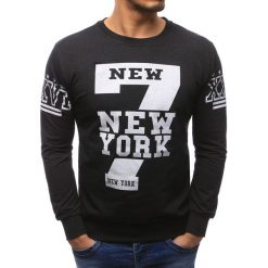 Bluzy męskie: Bluza męska z nadrukiem antracytowa (bx1453)