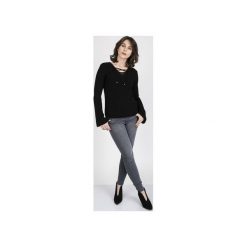 Sweter w stylu boho, SWE117 czarny MKM. Czarne swetry klasyczne damskie Mkm swetry, l, z dzianiny. Za 113,00 zł.