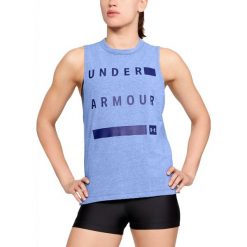 Bluzki z falbaną: Under Armour Koszulka damska Muscle Tank Linear Wordmark fioletowa r. S (1310482-574)