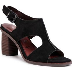Sandały TAMARIS - 1-28343-24 Black 001. Czarne klapki damskie Tamaris, bez wzorów, ze skóry, bez obcasa, na obcasie. W wyprzedaży za 199,00 zł.