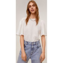 Mango - T-shirt Canilla. Zielone bluzki damskie Mango, s, bez wzorów, z poliesteru, z okrągłym kołnierzem. W wyprzedaży za 55,90 zł.
