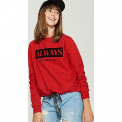 Bluza z nadrukiem - Czerwony. Czerwone bluzy rozpinane damskie Sinsay, l, z nadrukiem. Za 49,99 zł.