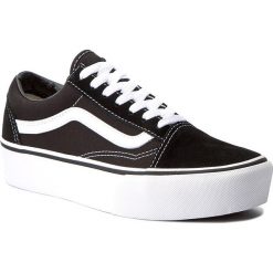Tenisówki VANS - Old Skool Platfor VN0A3B3UY28 Black/White. Czarne półbuty damskie marki Vans, bez wzorów, ze skóry, bez obcasa, na płaskiej podeszwie, bez zapięcia. W wyprzedaży za 269,00 zł.