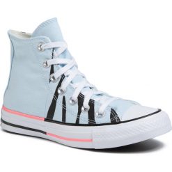 Trampki CONVERSE - Ctas Hi 167662C Agate Blue/Electric Blush. Niebieskie półbuty damskie Converse, bez wzorów, z gumy, bez obcasa, na płaskiej podeszwie, bez zapięcia. W wyprzedaży za 269,00 zł.