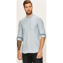 Tom Tailor Denim - Koszula. Niebieskie koszule męskie TOM TAILOR DENIM, s, bez wzorów, z bawełny, casualowe, ze stójką, z długim rękawem. W wyprzedaży za 99,90 zł.