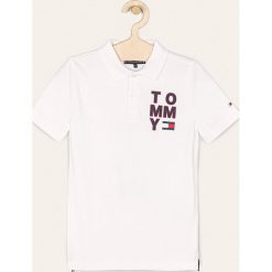 Tommy Hilfiger - Polo dziecięce 128-176 cm. Białe t-shirty chłopięce TOMMY HILFIGER, z nadrukiem, z bawełny, bez rękawów. Za 249,90 zł.