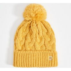 Czapka z pomponem - Żółty. Żółte czapki damskie Mohito. W wyprzedaży za 29,99 zł.