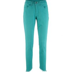 Dżinsy "authentik-stretch" SKINNY bonprix matowy turkusowy. Zielone jeansy damskie bonprix. Za 49,99 zł.