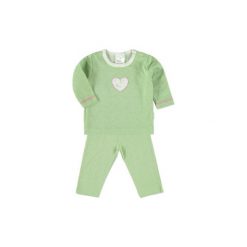 Little Piżama Retro Serce, zielony - Gr.62. Zielone piżamy niemowlęce Little, bez wzorów, z bawełny, retro. Za 79,00 zł.