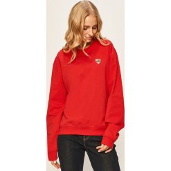 Love Moschino - Bluza. Różowe bluzy damskie Love Moschino, z aplikacjami, z elastanu, bez rękawów, bez kaptura. Za 669,90 zł.