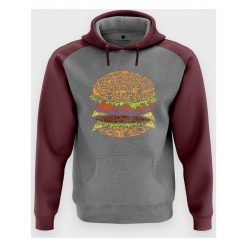 Bluza męska dwukolorowa Burger. Bluzy męskie MegaKoszulki, m, bez wzorów, z kapturem, bez rękawów. Za 114,90 zł.