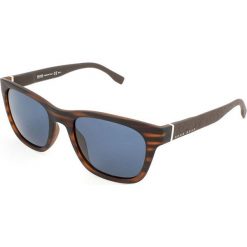 Męskie okulary przeciwsłoneczne w kolorze brązowo-niebieskim. Pomarańczowe okulary przeciwsłoneczne męskie marki Hugo Boss Sunglasses, z tworzywa sztucznego, wakacyjne. W wyprzedaży za 279,95 zł.