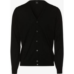 BOSS - Kardigan męski z wełny merino – Mardon-E, czarny. Czarne kardigany męskie Boss, xl, bez wzorów, z wełny. Za 749,95 zł.