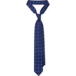 Krawat Granatowy W Kwiatki. Niebieskie krawaty męskie LANCERTO, w kwiaty, z jedwabiu, eleganckie. W wyprzedaży za 99,90 zł.