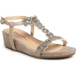 Sandały ALMA EN PENA - V20804 Suede Taupe. Szare klapki damskie Alma en Pena, bez wzorów, ze skóry ekologicznej, bez obcasa, na koturnie. Za 399,00 zł.