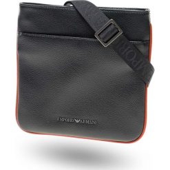 REPORTERKA EMPORIO ARMANI. Czarne torby męskie skórzane Emporio Armani, w paski, ze skóry, małe. Za 799,00 zł.